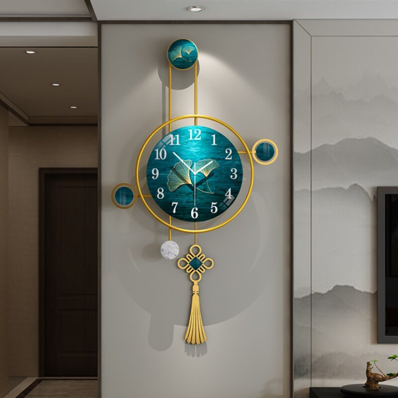 Metal Large Wall Clock Art Mechanism Chinese Style Luxury Digital Creative Wall Clock Silent Reloj Cocina Home Decoration ZP50BG 4