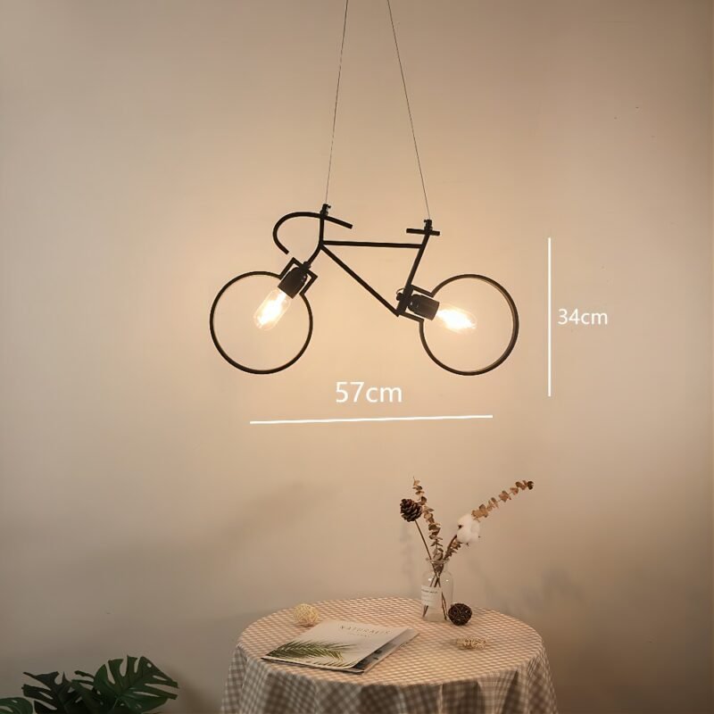 Industrial Pendant Lights Vintage Iron Bicycle Hanglamp For Bedroom Dining Room Bar Decor E27 Luminaire Suspension Loft Fixtures 2
