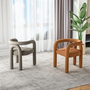 Wuli Armchair Scandinavian Designer Creative Curved Hotel Homestay Cashmere Dining Chair Model Room Backrest Leisure Chair 1