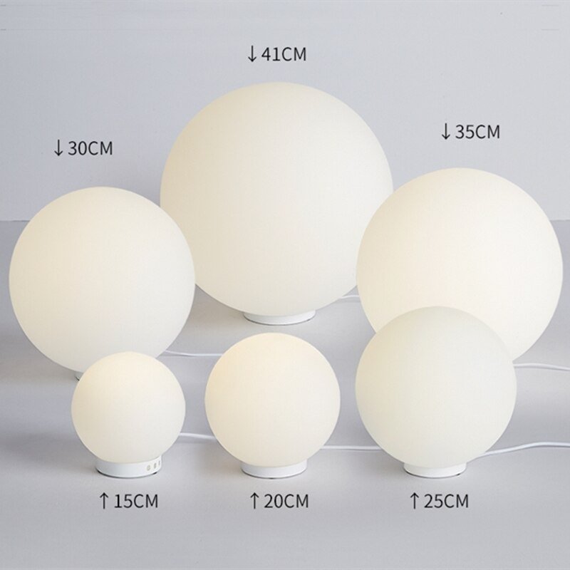 Modern Table Lmap Milky White Glass Ball Table Lamps For Living Room Bedroom Study Desk Decor Light Night Home E27 Bedside Lamp 4