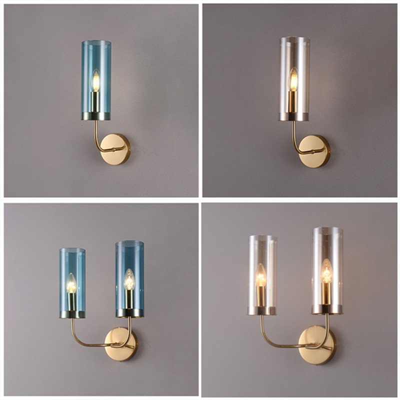 Modern Led Wall Lamp Gold Glass Wall Lamps For Living Room Bedroom Bedside Nordic Home Decor Wall Mirror Light Bathroom Fixtures 1