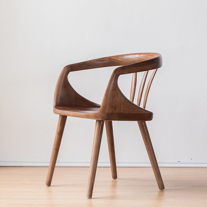 Wuli Home Solid Wood Chair Designer Nordic Restaurant Study Dining Chair Modern Minimalist Home Backrest Chair 3