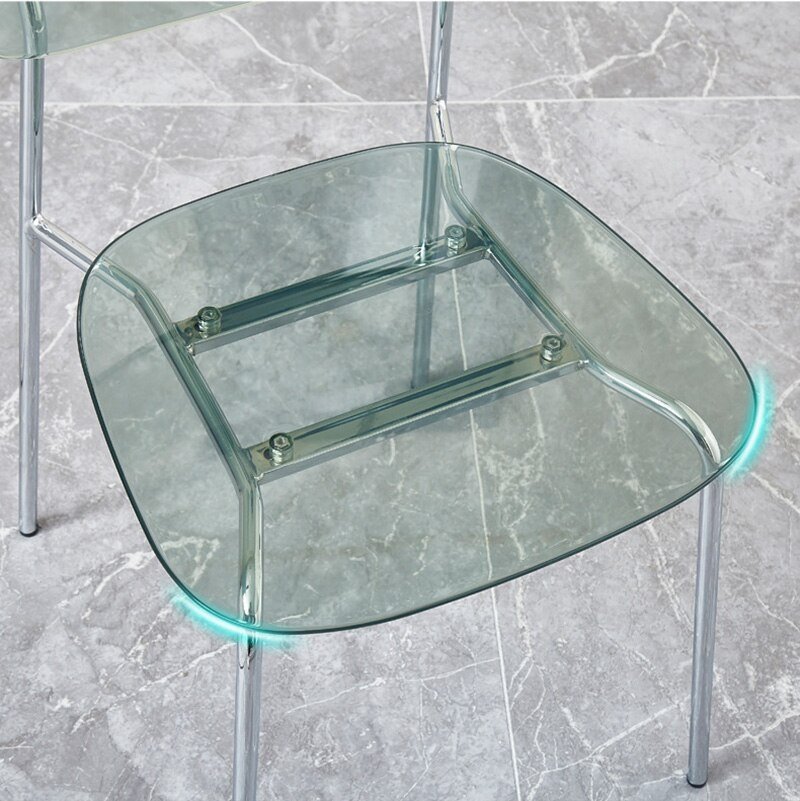 Wuli Transparent Chair Photo Nordic Ins Back Home Acrylic Dining Chair Celebrity Makeup Stool Negotiation Table Crystal Chair 6