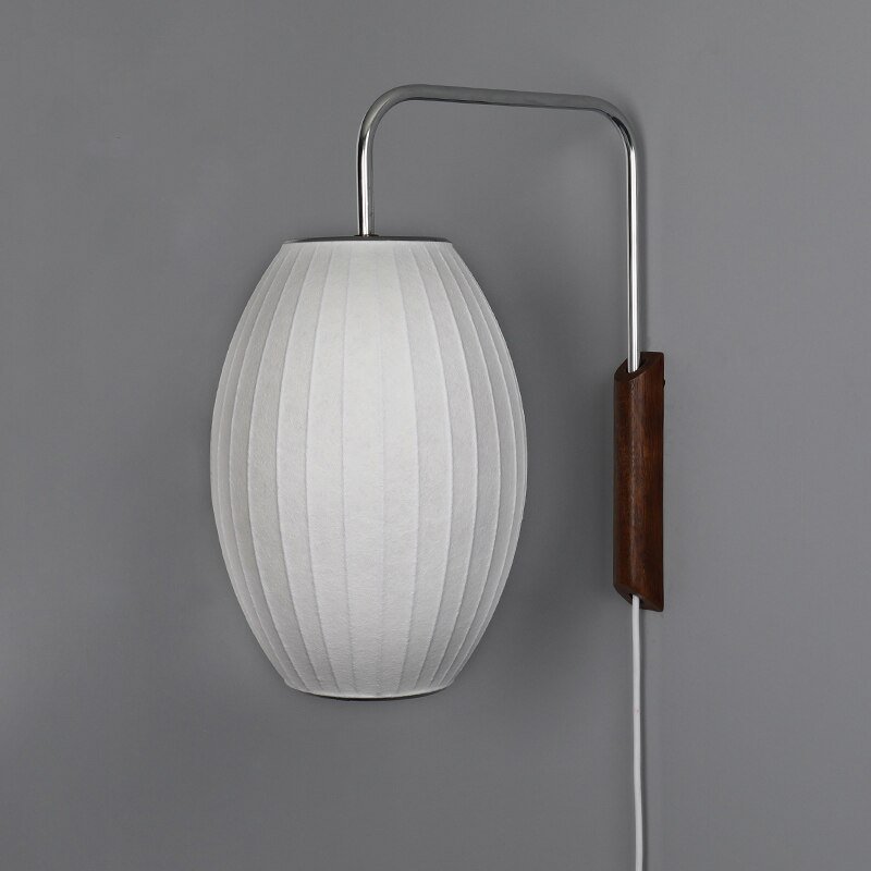 Modern Wall Lamp Japanese Style Silk Wall Lamps For Living Room Bedroom Nordic Home Decor Loft Luminaire E27 Bedside Wall Light 4