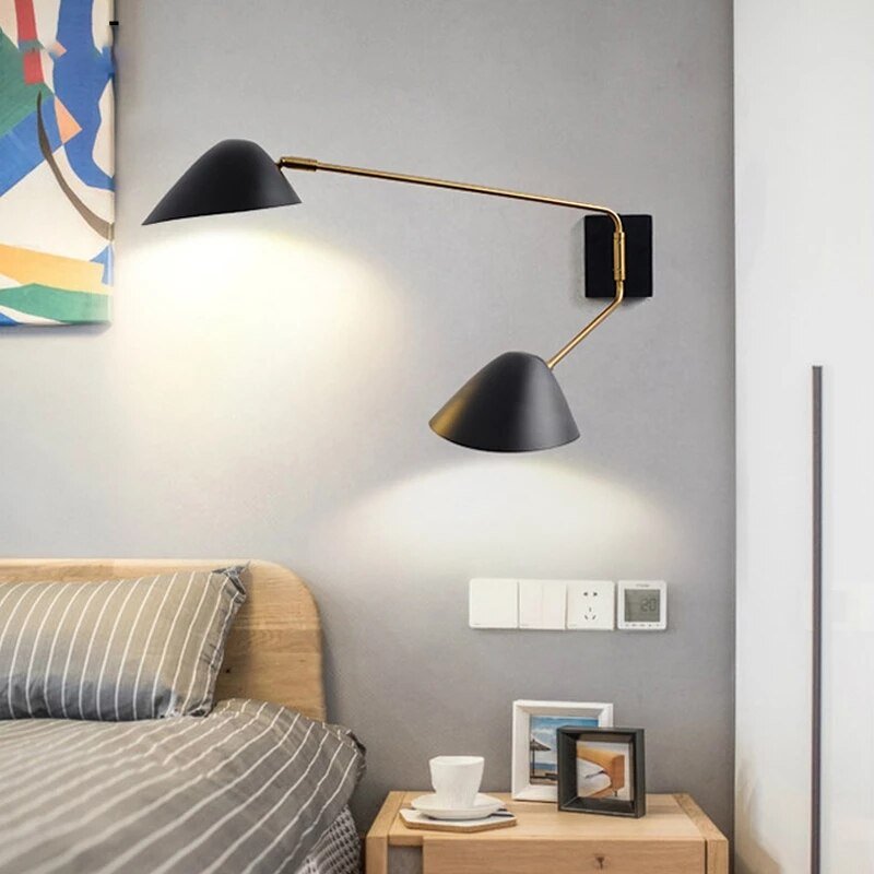 Modern Living room Wall lamp Creative Indoor Duckbill Lampshade Rotatable Long Arm Bedroom Wall Sconce Nordic Home Decor Light 2