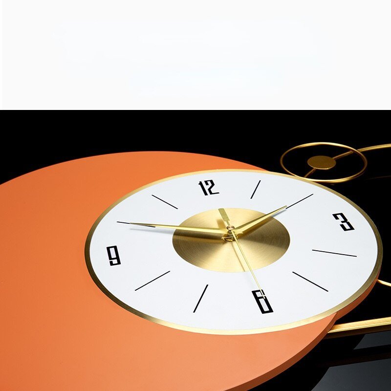 Deer Luxury Orange Wall Clock Living Room 3D Metal Creativity Silent Wall Clock Modern Design Reloj Pared Wall Decoration LL50WC 4