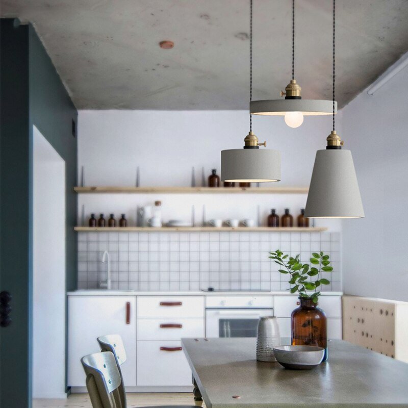 Nordic Modern Pendant Light Industrial Cement Hanglamp For Bedroom Dining Room Loft Bar Luminaire Suspension Kitchen Fixtures 3