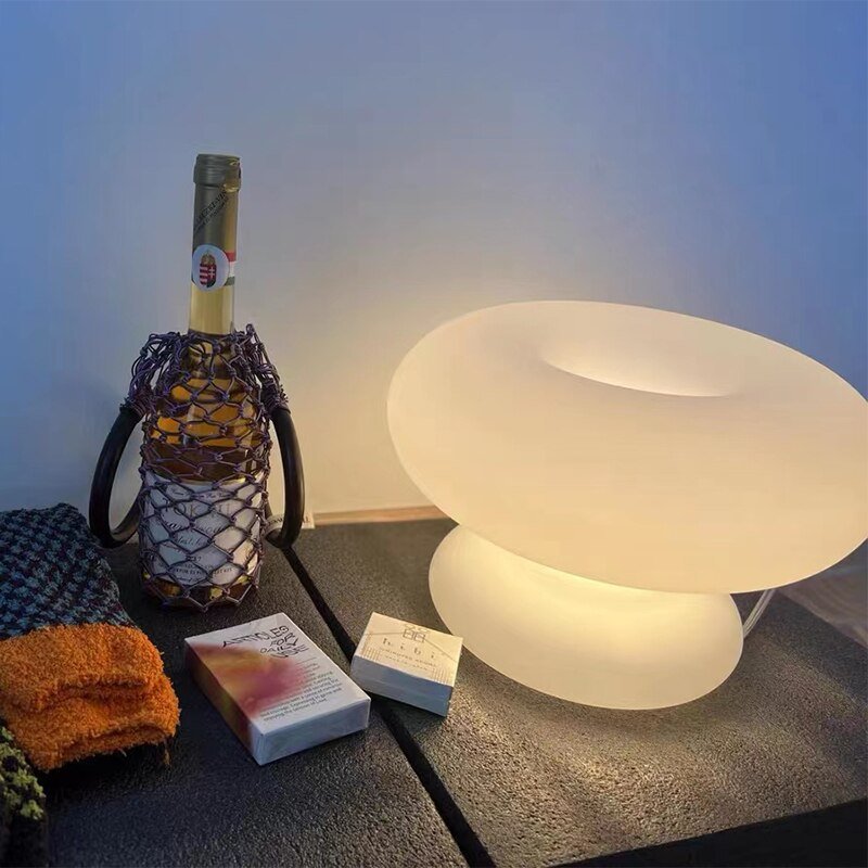 Modern Milky White Circle Art Table Lamp Dimmable Bedroom Bedside Lamps Living Room Study LED desk Lights Home Decor Fixtures 1