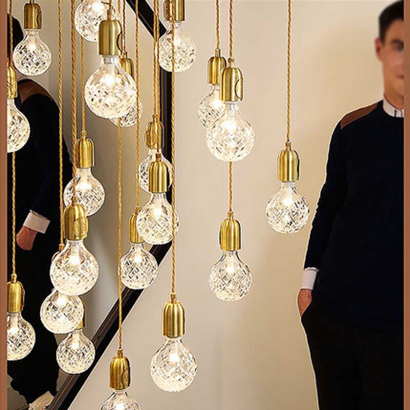 Nordic Crystal Glass Pendant Lights Modern Led Hanglamp For Dining Room Bedroom Bar Decor Luminaire Suspension Kitchen Fixtures 3