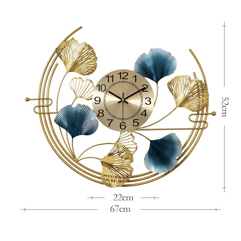 Chinese Style Wall Clock Modern Design Large Luxury Digital Silent Metal Wall Clock Luxury Reloj De Pared Home Decoration ZP50WC 6