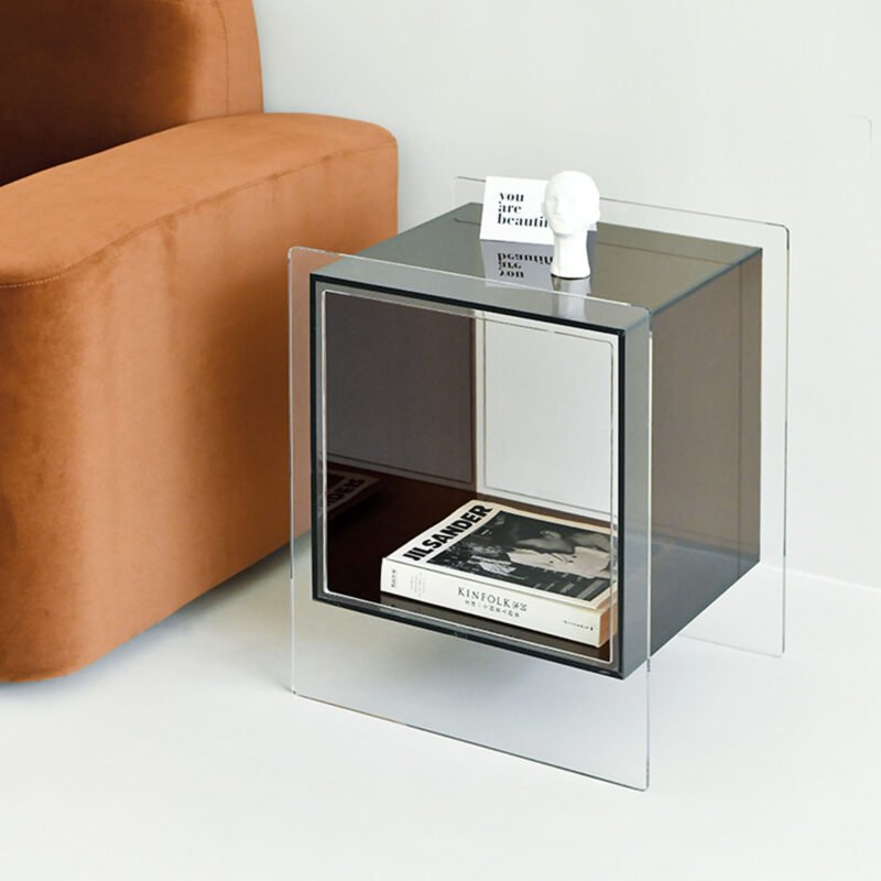 Wuli Sofa Side Cabinet Seating Corner Small Coffee Table Nordic Light Luxury Simple Acrylic Bedroom Bedside Glass Craft 3