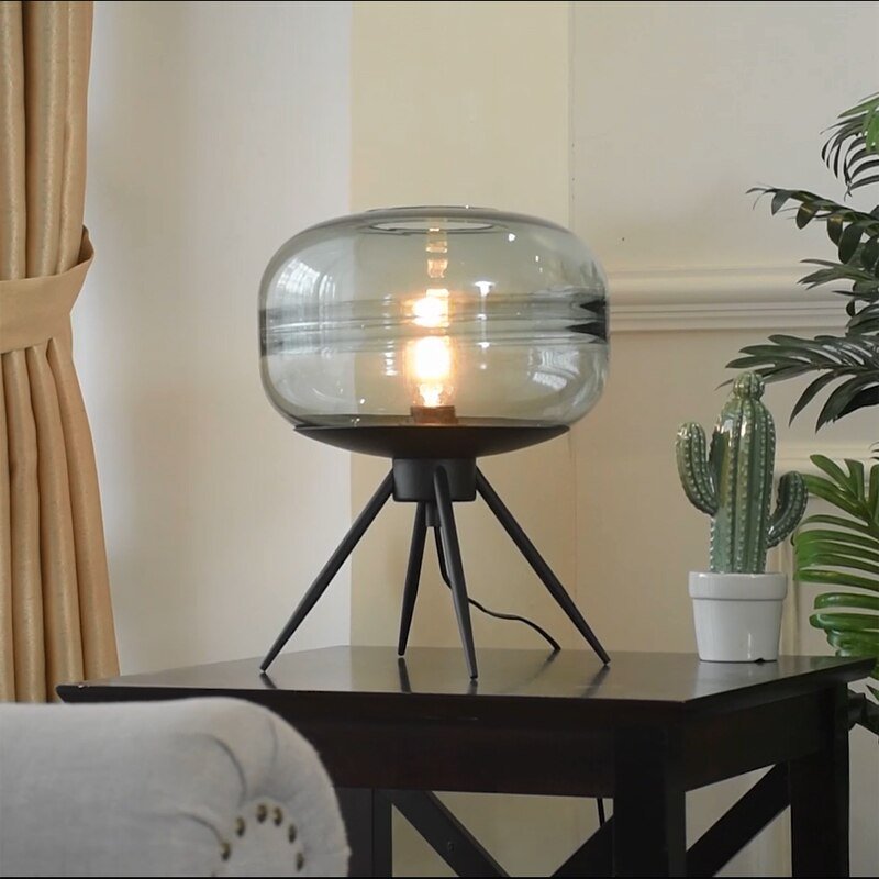 Nordic Led Table Lamp Modern Simple Glass Table Lamps For Living Room Bedroom Study Desk Decor Light Home E27 Night Bedside Lamp 3
