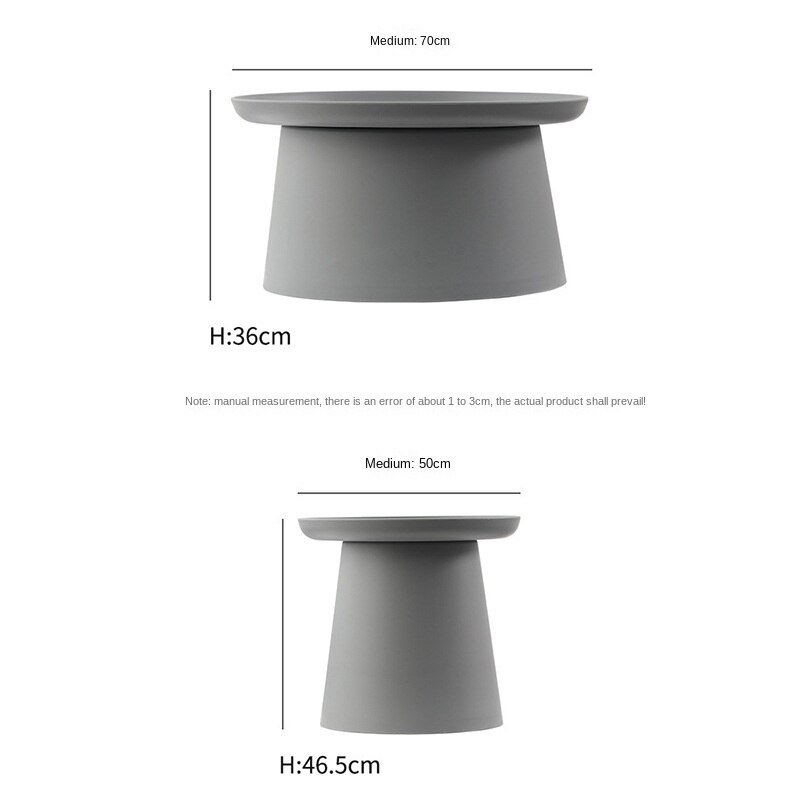 Wuli Nordic Round Plastic Living Room Home Coffee Table Small Apartment Small Round Table Simple Sofa Side Table Simple Balcony 5