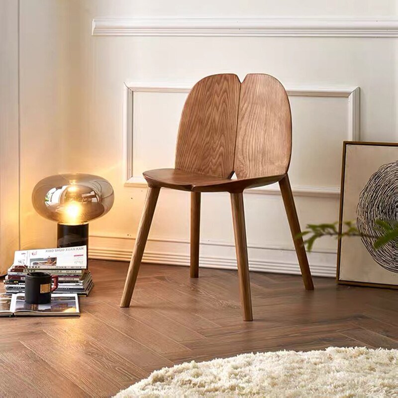 Wuli Nordic Household Solid Wood Chair Designer Restaurant Study Dining Chair Modern Minimalist Backrest Chair 6