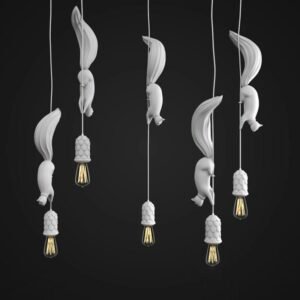 Nordic Designer Pendant Light Resin Squirrel Hanglamp For Dining Room Bedroom Bar Decor Luminaire Suspension E27 Light Fixtures 1