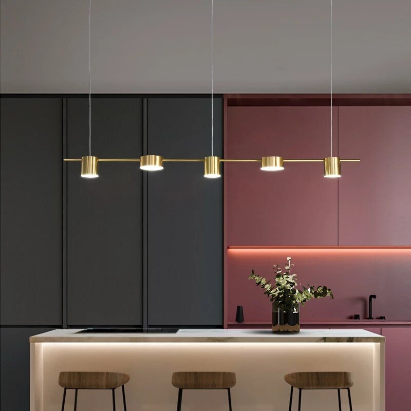 Simple Led Chandelier Modern Kitchen Long Hanging Lamp Nordic Home Decor Dining Bar Office Coffee Restaurant Pendant Lights 2