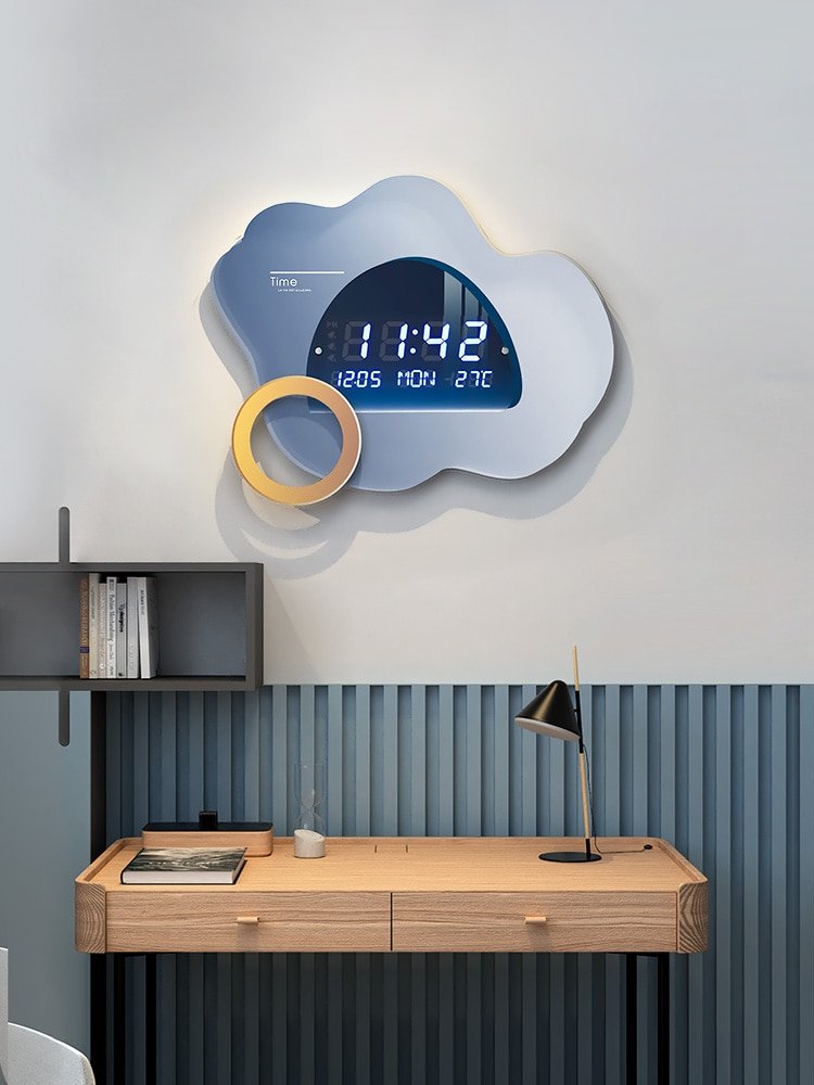 Luxury Digital Wall Clock Living Room Large Silent Acrylic Wall Clock Modern Design Reloj Pared Grande Home Decor LL50WC 2
