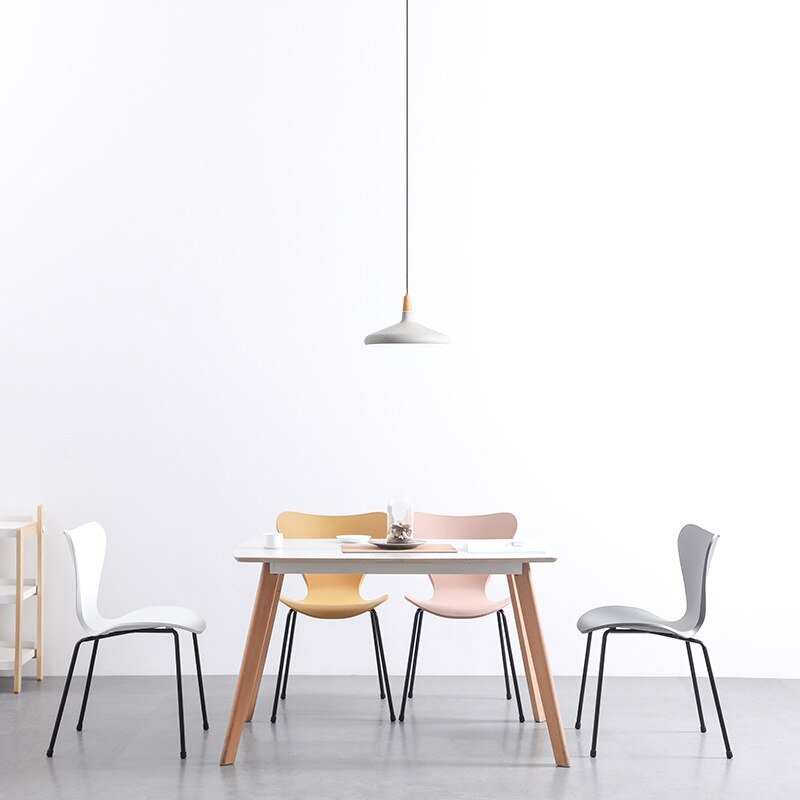 Wuli Nordic Chair Ins Celebrity Light Luxury Home Backrest Dining Chair Desk Simple Modern Backrest Stool Leisure Plastic 4