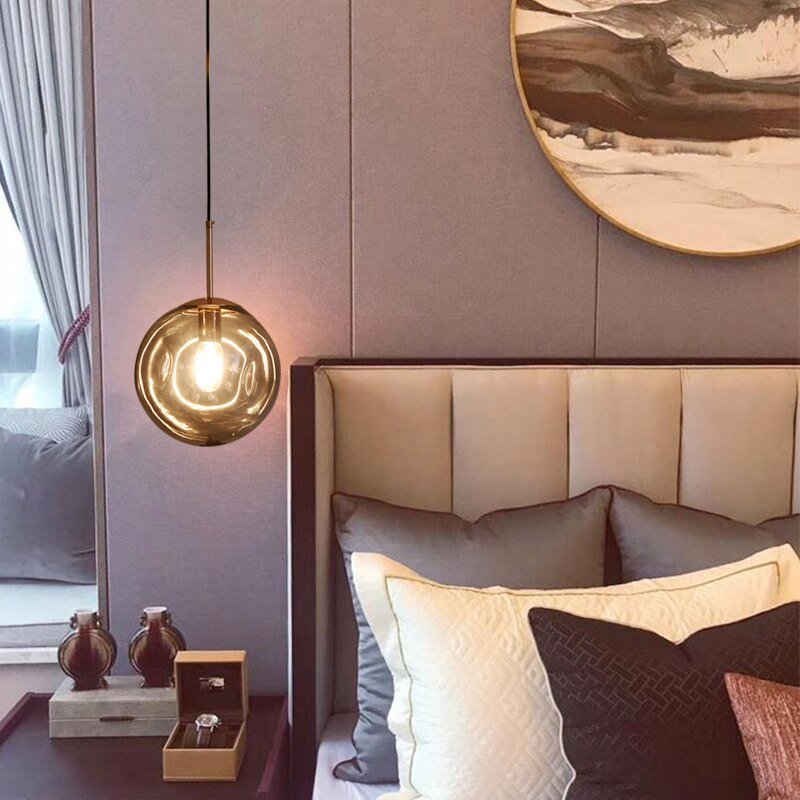 Nordic Modern Pendant Lights Creative Glass Ball Hanging Lamp For Dining Room Bedroom Bar Decor Loft Luminaire Light Fixtures 4
