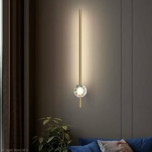 modern All copper living room wall lamp background minimalist room personality bedside wall lamp Nordic creative LED wall lights 1