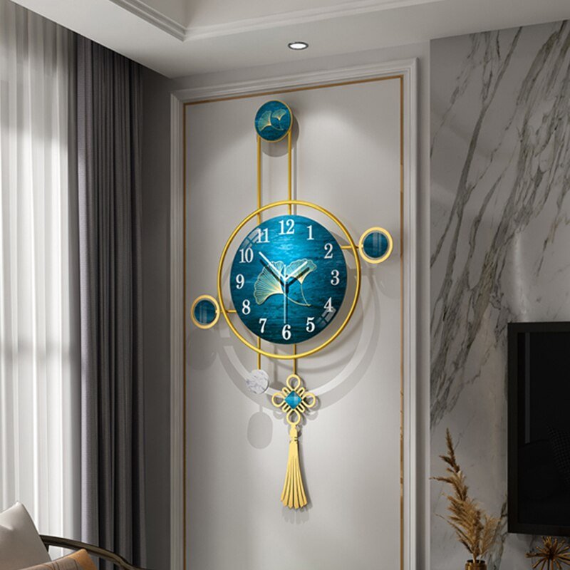 Metal Large Wall Clock Art Mechanism Chinese Style Luxury Digital Creative Wall Clock Silent Reloj Cocina Home Decoration ZP50BG 3