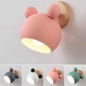 Modern Wall Lamp Colorful Iron Mickey Wall Lamps For Living Room Bedroom Baby Room Decor Nordic Home Bedside Wall Light Fixtures 1