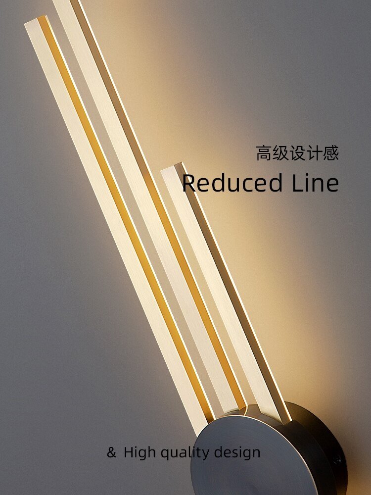 High-end living room wall lamp design long strip TV background wall lamp 2022 new light luxury bedroom bedside wall light Decor 6