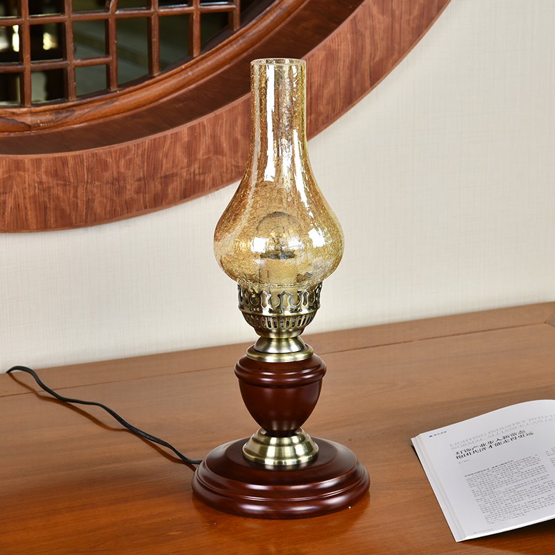 Vintage Table Lamp Chinese Style Wood Table Lamps For Living Room Bedroom Study Desk Decor Home Bedside Lamp E27 Kerosene Lamp 3