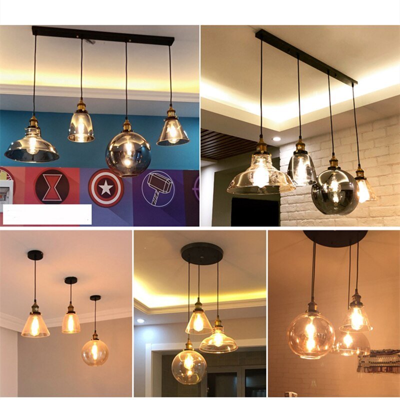 Nordic Vintage Pendant Lights Industrial Glass Hanglamp For Dining Room Bar Decor Retro Luminaire Suspension Kitchen Fixtures 5