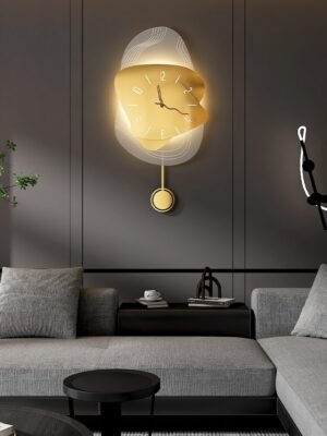 Luxury Italian Glowing Wall Clock Living Room Large Silent Metal Wall Clock Modern Design Reloj Pared Grande Home Decor LL50WC 1