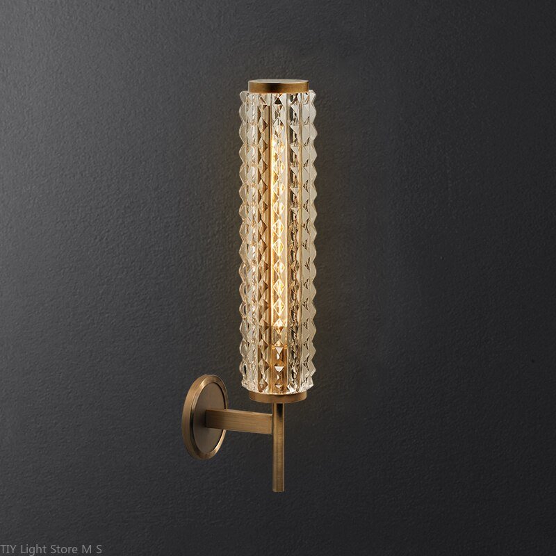 Nordic Bar Retro Brass wall Light vintage Copper Wall Lamp Luxury Living Room Glass bedside aisle Wall sconce Bathroom walllight 1
