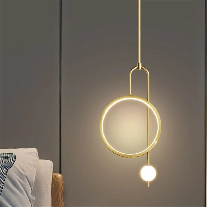 2021 New Pendant Lights Led Ring Hanging Lamp For Bedroom Dining Room Nordic Home Decor Luminaire Loft Fixtures Bedside Lamp 3