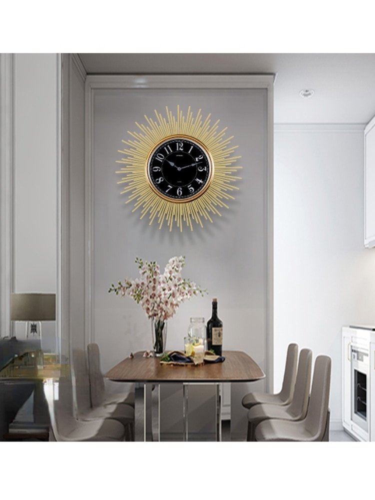 Luxury Nordic Wall Clock Living Room Vintage Large Silent Metal Wall Clock Sun Shape Reloj Pared Grande Home Decor LL50WC 2