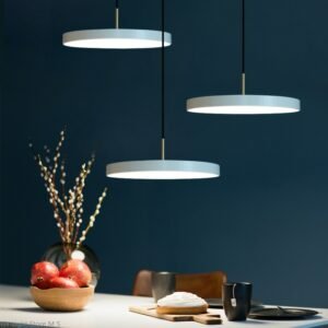 Modern Minimalist Led Pendant Lights Nordic  Black White Blue for Bar High Ceiling Kitchen Luxury Single Head Round Haging Lamps 1