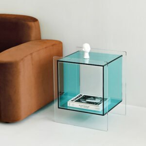 Wuli Sofa Side Cabinet Seating Corner Small Coffee Table Nordic Light Luxury Simple Acrylic Bedroom Bedside Glass Craft 1