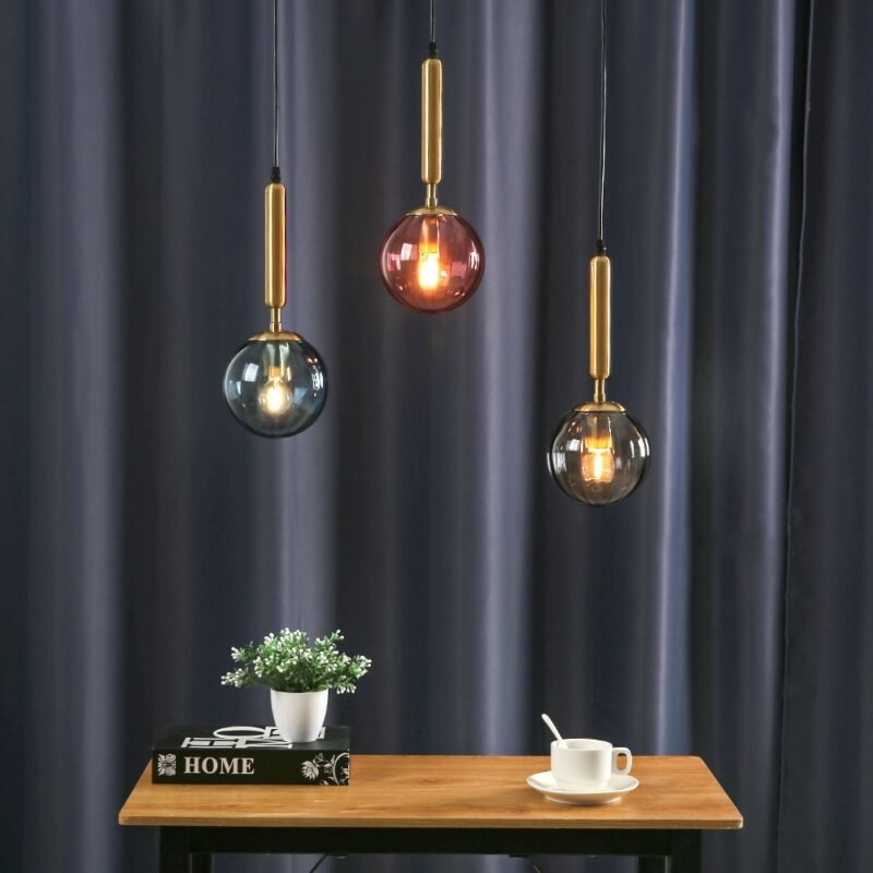 Modern Pendant Lights Nordic Glass Ball Hanglamp For Dining Room Bedroom Bar Decor Luminaire Suspension Loft Light Fixtures 2