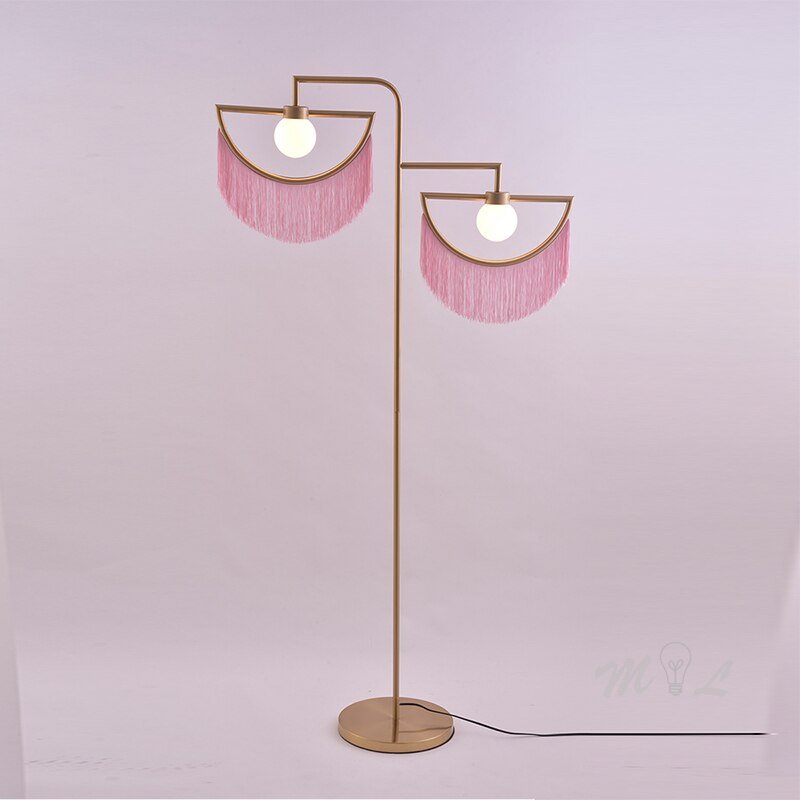 Led Floor Lamp Postmodern Colorful Tassel Floor Lamps For Bedroom Living Room Warm Girl Room Decoration Home Gold Standing Lamp 3