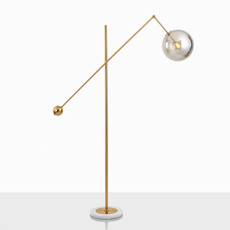 Modern Led Floor Lamp Gold Glass Ball Floor Lamps For Living Room Bedroom Study Decor Light Nordic Home G9 Marble Standing Lamp 1