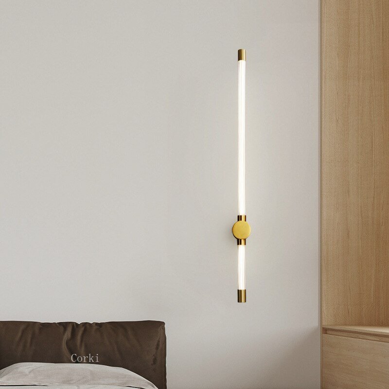 Led Wall Lamp Minimalist All Copper Acrylic Wall Lamps For Living Room Bedroom Loft Sconce Nordic Home Decor Bedside Wall Light 4