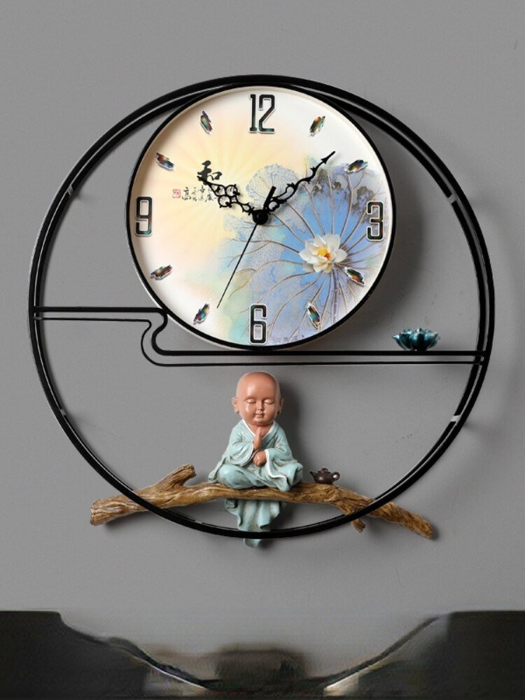 Chinese Zen Wall Clock Living Room Metal Large Silent Wall Clock Modern Design Creativity Relogio Parede Wall Decor LL50WC 6