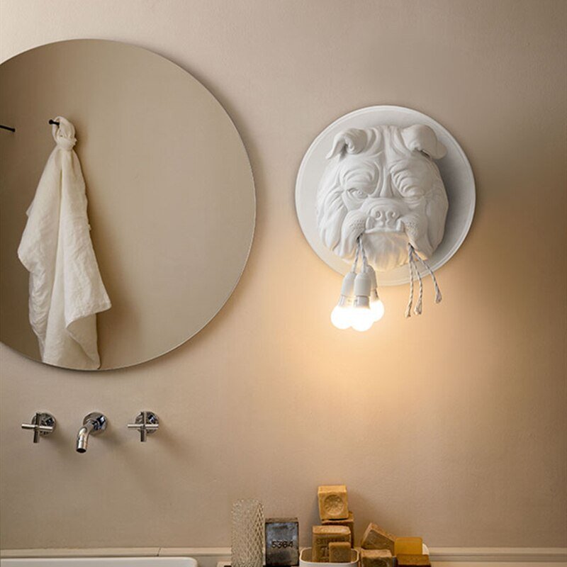Nordic Modern Wall Lamp Led Resin Bulldog Wall Lamps For Living Room Bedroom Home Decor Luminaire Bathroom Fixtures Wall Light 2