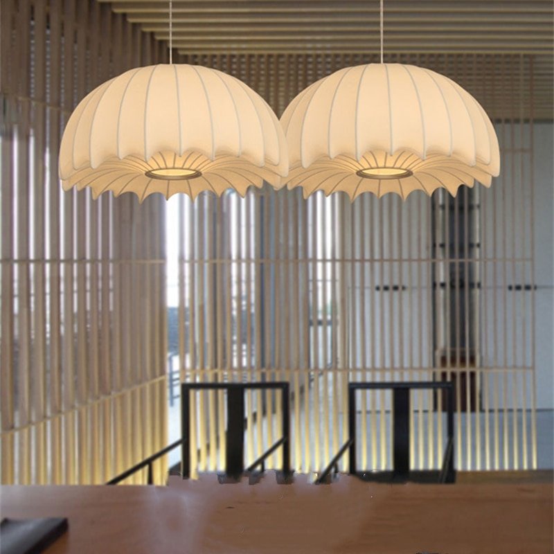 Nordic Pendant Lights Postmodern Bedroom Living Room Jellyfish Hanging Lamp Home Decor Luminaire Suspension Hotel Silk Hanglamp 3