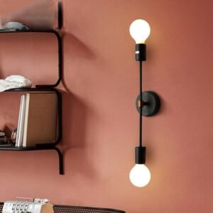 Nordic Double Head Wall Lamp Modern Black Iron Wall Lamps For Living Room Bedroom Loft Decor E27 Bedside Wall Light Fixtures 1