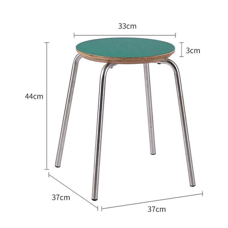 Wuli Medieval Style Stool Can Be Stacked Household Dining Table Round Stool Stainless Steel Simple Living Room Small Stool 6
