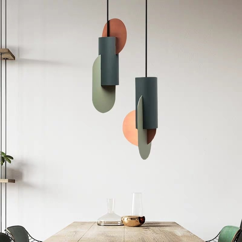 Danish Designer Pendant Lights Creative Splicing Iron Hanglamp For Dining Room Bedroom Nordic Home Decor Luminaire Suspension 6