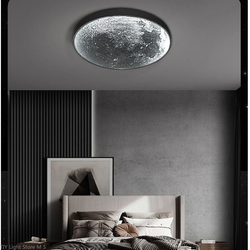 modern creative LED corridor moon mural lamp light luxury background wall living room decoration lamp bedroom bedside wall lamps 4