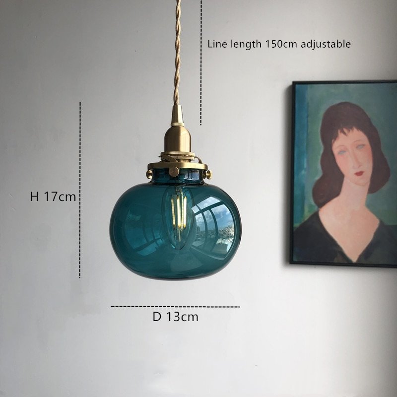 Vintage Pendant Light Japanese Colorful Glass Hanglamp For Dining Room Bedroom Loft Decor Luminaire Suspension Light Fixtures 3
