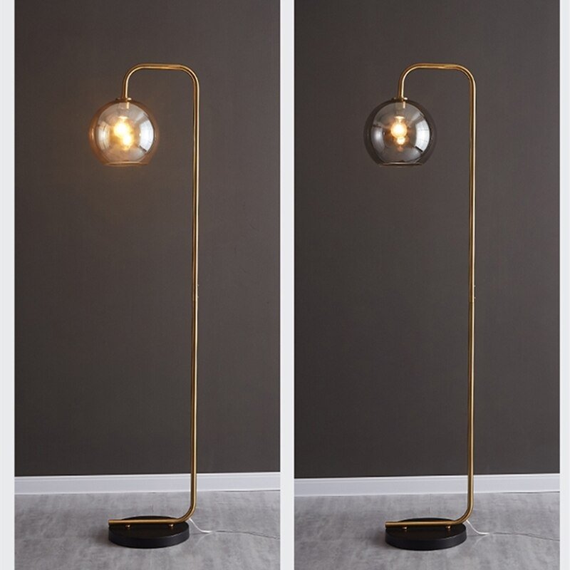 Modern Gold Floor Lamp Iron Glass Floor Lamps For Living Room Bedroom Study Decor Light Nordic Home E27 Bedside Standing Lamp 3