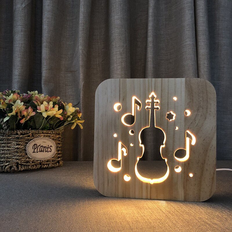Led 3D Cutout Night Light Bedside Table Lamp Novelty Gift For Children Bedroom Desktop Decor Usb Plug In Sculpture 5W Night Lamp 4