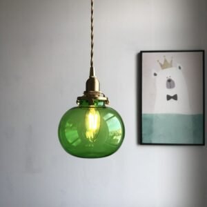 Vintage Pendant Light Japanese Colorful Glass Hanglamp For Dining Room Bedroom Loft Decor Luminaire Suspension Light Fixtures 1